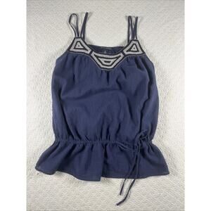 Banana Republic Linen Sleeveless Blouse Tank Camisole Women's Medium Navy